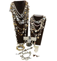 Jewelry Lot Vintage to NOW Necklace Bracelet Earrings Pearlized Shell 21 pc LOT