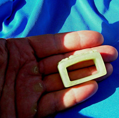 Original Art Deco Antique Old Green Gray Color JADE Sword Slide Guard Fitting