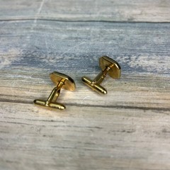 Swank Vintage Cuff Links Black Gold Tone Groom or Groomsman Cuff Links
