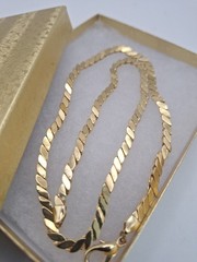Vintage 12K Gold Filled 31.6g Bold Double Herringbone Necklace 20” Luxe Chic