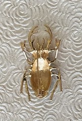 Vintage Style Beetle Insect Brooch enamel on metal