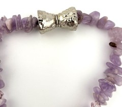 Fossil Coral Amethyst Rose Quartz Multi Strand Necklace Boho 20in