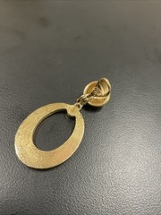 Vintage MONET Clip On Set Gold Tone & White Enamel/ Gold Texture Dangle Hoops