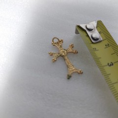Vintage Armenian Cross Pendant Gold Tone Holy Etchmiadzin Inscribed
