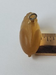 Vintage Applesauce Celluloid Lucite Bunny Rabbit Pendant Rhinestone Eyes