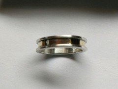Leonore Doskow 925 Sterling and 14kt Gold 8″ Bracelet and Ring Set Size 8
