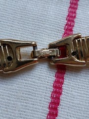 Vtg Choker Flatten Snake goldtone Signed TRIFARI black Enamel Statement 70s-80s