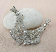 2.35Ct Art Deco Style Lab-Created Diamond Wedding Wear 14k White Gold FN Earring