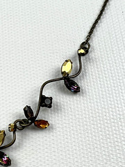Vintage Necklace Festoon Style Necklace Beautiful Multicolored Rhinestones