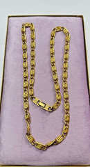 Vintage 1980s 1990s Givenchy 30″ Byzantine Chain Link Gold Tone Necklace Heavy