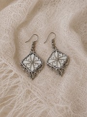 Summer Evening New hand-painted Rostov Finift hot enamel earrings