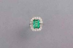 3.00Ct Art Deco Style Lab-Created Emerald Halo Gift Ring 925 Silver Engagement