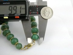 Vintage 14k Yellow Gold and Green Aventurine Bead Strand Bracelet 32.5g 6.25 In