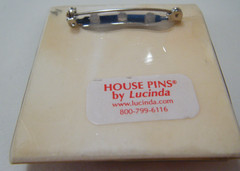 Rare Vtg House Pins By Lucinda New York City Cityscape bridges done in 2 level