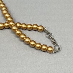 Gold Simulated Pearls Graduating Shiny Beads Rondelle Rhinestone Spacers 17″