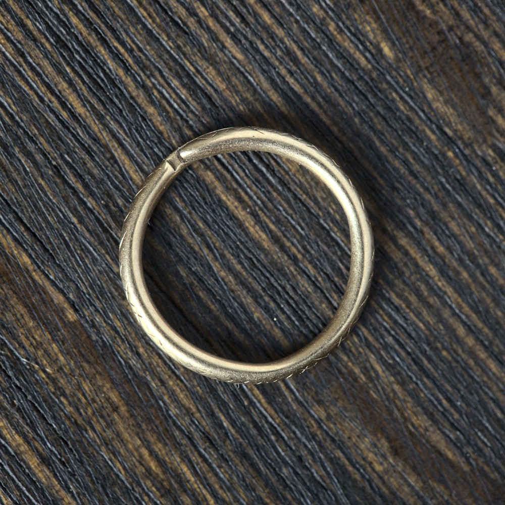 ANTIQUE GEORGIAN ENGLISH 15K GOLD SNAKE SNAKESCALE SPLIT RING PENDANT CONNECTOR