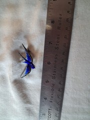 Antique Blue Enamel Sterling (Hallmarked) Swallow Brooch Made in Germany