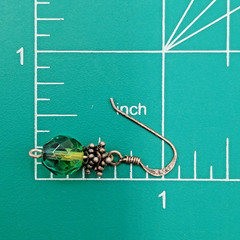VTG 925 Faceted Glass 1in Drop Earrings Sterling Silver 2gtw Blue Green Swirl