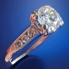 Original EARTH MINED DIAMOND Deco Engagement RING Vintage PLATINUM Solitaire 1 C