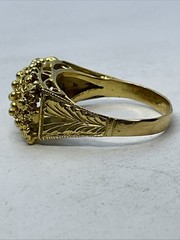 BEAUTIFUL Ring Solid 15K Yellow Gol$ Filigree VINTAGE HANDMADE 4.3gr. Size 6.75