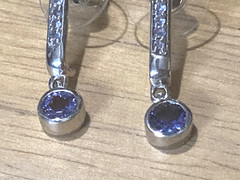Vintage Chuck Clemency Earrings Tanzanite Sterling Silver Drop/Dangle 925 STS