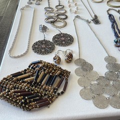 Estate Vintage Wearable Jewelry Lot Necklaces Bracelets rings Earrings Used
