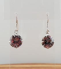 VTG 925 Lead Crystal 1in Drop Earrings Sterling Silver 2gtw Brilliant Faceted