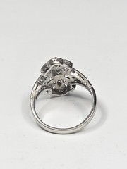 Antique Art Deco Platinum Diamond Ring Size 5 Filigree Milgrain 4.2g