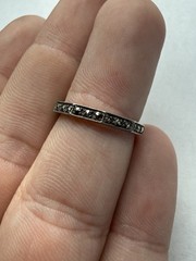 Vintage 925 Sterling Silver Hexagon Marcasite Band Ring Size 5.75 – 1.9g