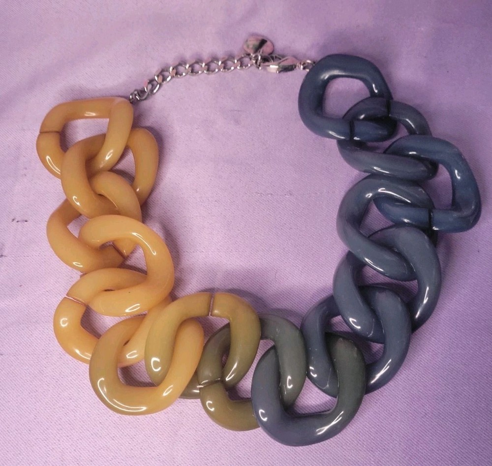 Pono By Joan Goodman Resin Chain Link Necklace MADE IN ITALY