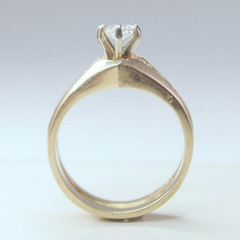 Vintage 14k Yellow Gold 9 Stone Diamond .66ctw Wedding Set Lady’s Ring Size 4.5