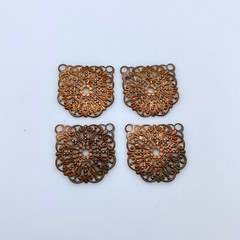 4 Vintage Filigree Chandelier Earring Stampings (21mm) (MP61)