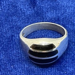 A Vintage Sterling Silver And Black Onyx Ring. Size 13.5 In Excellent Condition