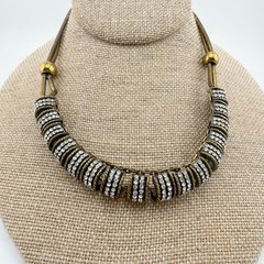 Vintage Snake Chain Rhinestone Collar Modernist Glam TV/Movie Prop Retro