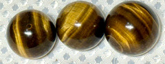 3 Tiger Eye Round Stones 27-30mm 29-38grams #625