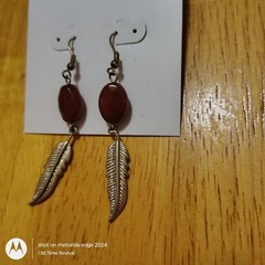 Vintage Xhilaration Feather Dangle Earrings Nickel Free NOS New Old Stock Boho