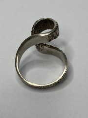Vintage Half Loop Offset Textured 925 Silver Ring Rare Size 7.25 and 8 grams