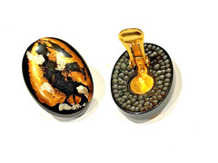 CELEBRITY BLACK GOLD SILVER RHINESTONE ENAMEL POST CLIP ON EARRINGS MCM LOT 20