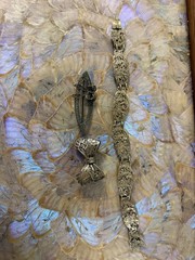 Vintage 900 Silver Bracelet And 800 Brooches