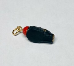 Vintage 1960’s New Old Stock 14K Gold Filled Blackamoor & Faux Coral Pendant