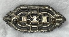 Antigue Art Deco Baguette & Round Rhinestone Pot Metal BROOCH 2.5 in READ