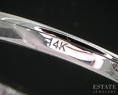 Art Deco 14k White Gold Natural Diamond & Sapphire Cocktail Ring 2.8g i19300
