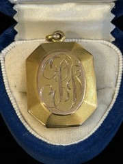 Antique Vintage Victorian 14k 15k Gold Locket Diamonds Monogrammed *As Is* 10 g