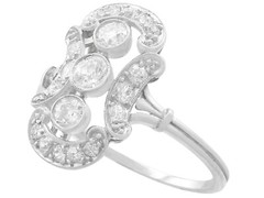 1920s 0.80 Ct Diamond 14k White Gold Dress Ring