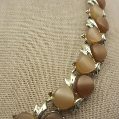 Vintage Thermoset Necklace Brown Gold Tone 20 Inches