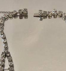 VINTAGE-RETRO STUNNING 1950’s Rhinestone Cocktail Icy Drip Necklace 16 in