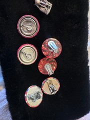 USA Vintage jewelry lot. Clip-ons, pendant & pins. 4th of July. Americana