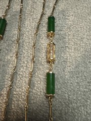 Vintage Sarah Coventry Necklace Faux Jade Beads Lanterns Oriental Inspired 32″
