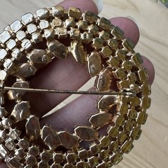 VTG 1950s Wreath Brooch Pin 2.375 Inch Earrings Pink Smoky Navettes Gold Plated