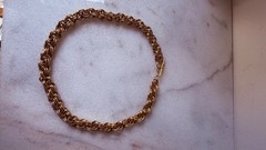 Vintage Signed Gold Brass Plated Chain Link Necklace Choker 17” Elegant…